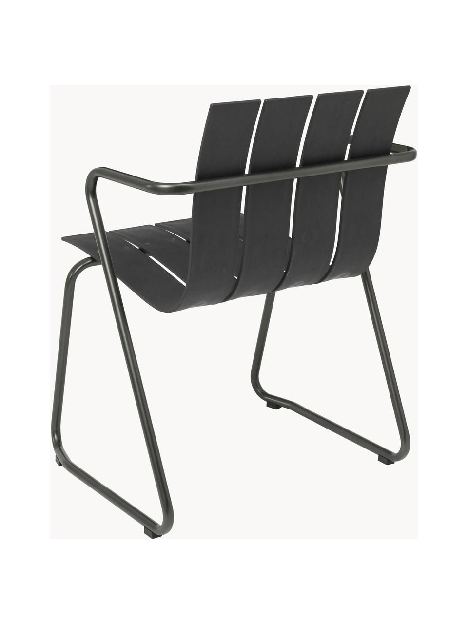 Ručne vyrobená záhradná stolička s opierkami Ocean, Čierna, Š 60 x H 56 cm