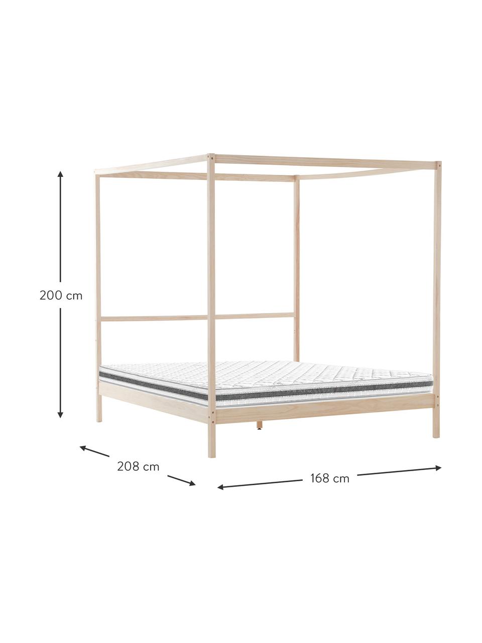 Hemelbed Tiveden van grenenhout, Grenenhout, Lichtbruin, 160 x 200 cm