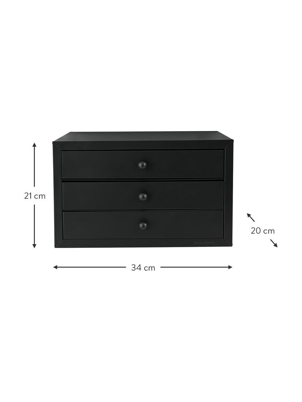 Büro-Organizer Astra in Schwarz, Metall, lackiert, Schwarz, B 34 x H 21 cm