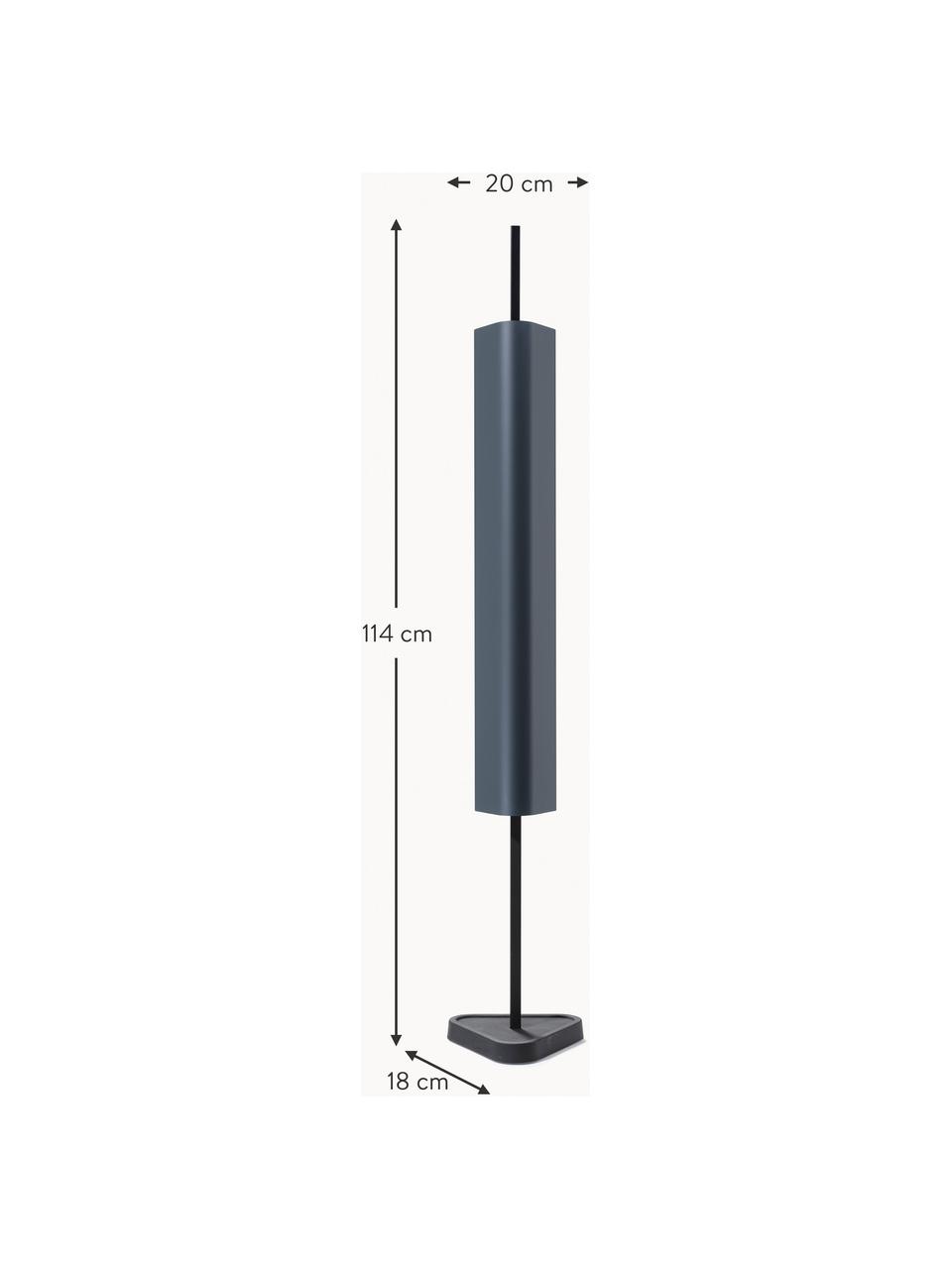 Grosse dimmbare LED-Tischlampe Emi, Aluminium, beschichtet, Graublau, Schwarz, B 20 x H 114 cm