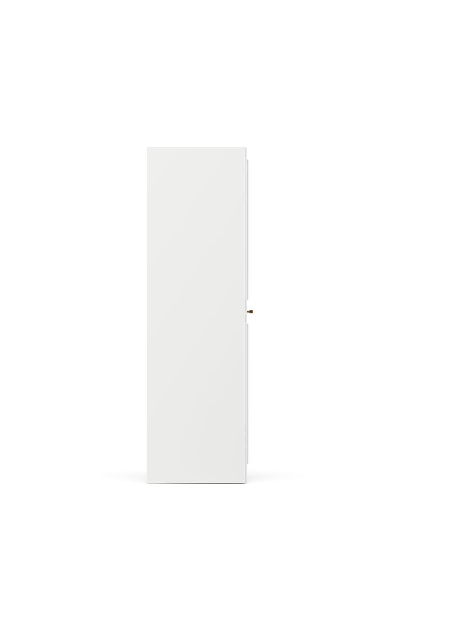 Modularer Drehtürenschrank Charlotte in Weiß mit 5 Türen, verschiedene Varianten, Korpus: Spanplatte, melaminbeschi, Weiß, B 250 x H 200 cm, Basic Interior