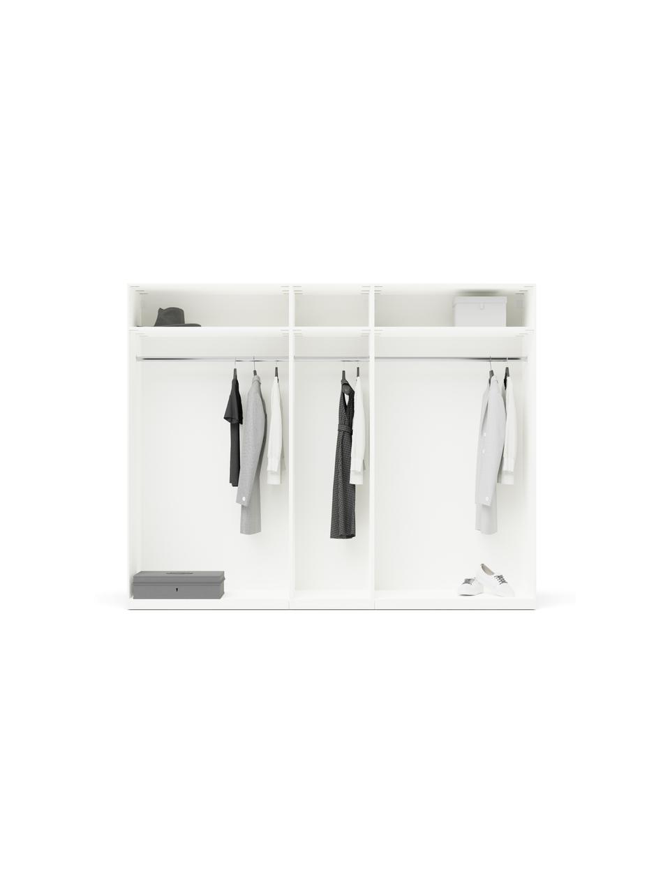 Modulaire draaideurkast Charlotte, 250 cm breed, meerdere varianten, Wit, Basis interieur, hoogte 200 cm