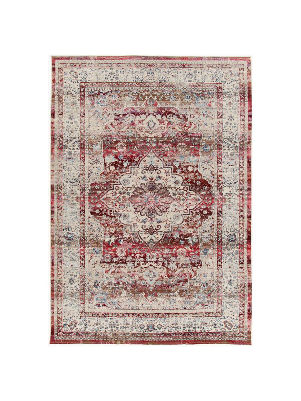 Teppich Kashan mit Vintagemuster, Flor: 100 % Polypropylen, Rot- und Beigetöne, B 121 x L 173 cm (Grösse S)