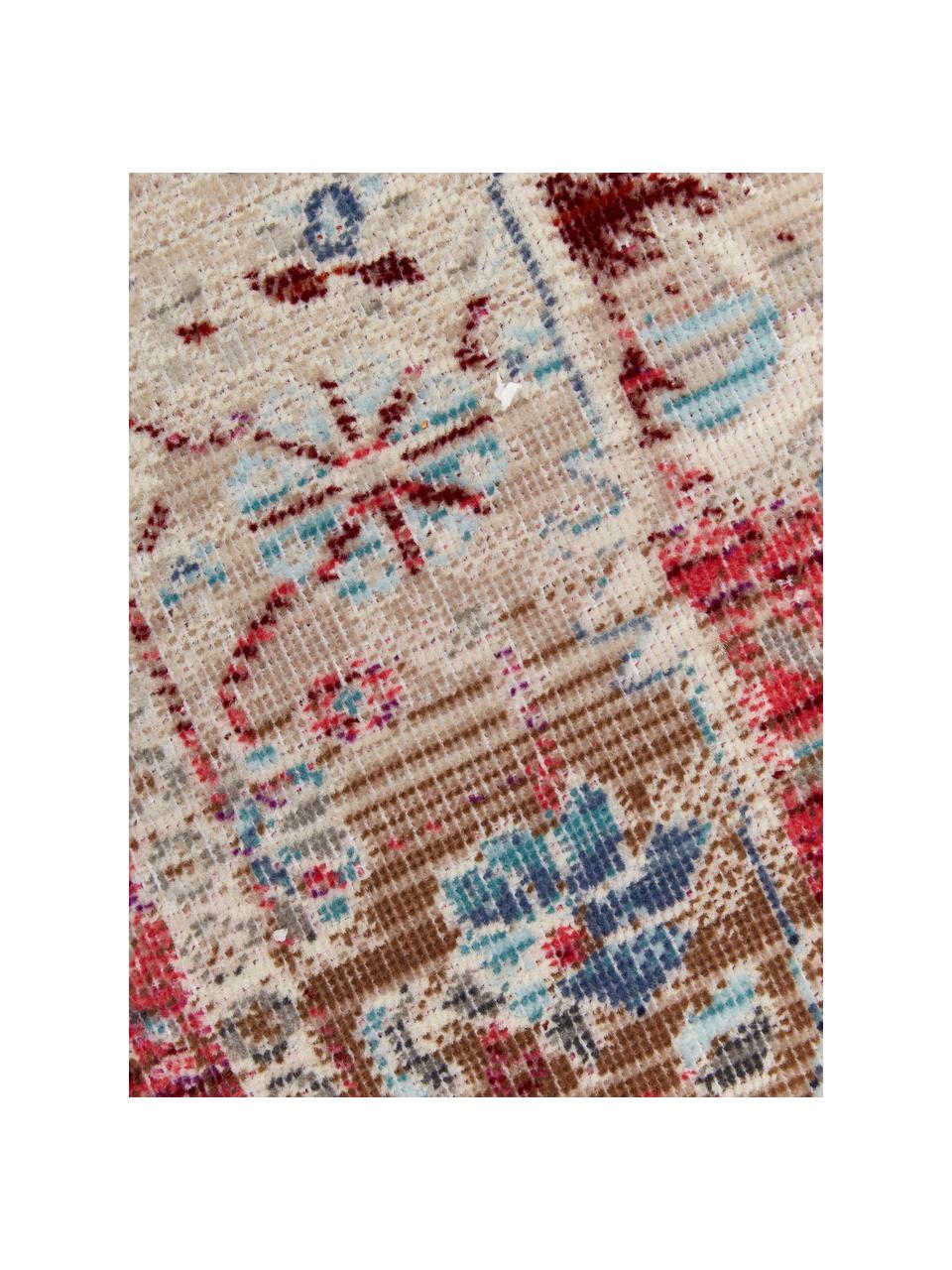 Vloerkleed Vintage Kashan met vintage patroon, Bovenzijde: 100% polypropyleen, Onderzijde: latex, Rood- en beigetinten, B 121 x L 173 cm (maat S)