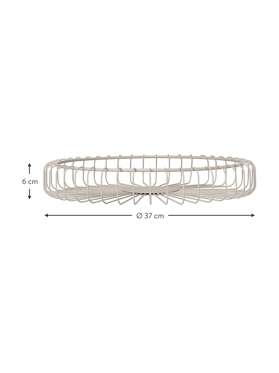 Obstkorb Estra, Stahl, beschichtet, Beige, Ø 37 x H 6 cm