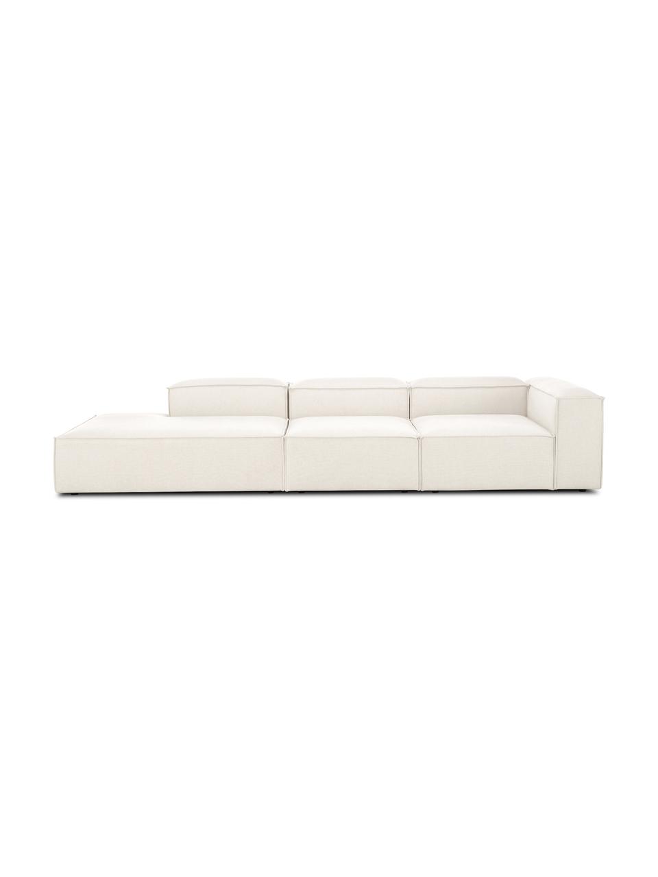 Diván modular grande Lennon, Tapizado: 100% poliéster Alta resis, Estructura: madera de pino maciza, ma, Patas: plástico, Tejido beige, An 357 x F 119 cm, respaldo izquierdo