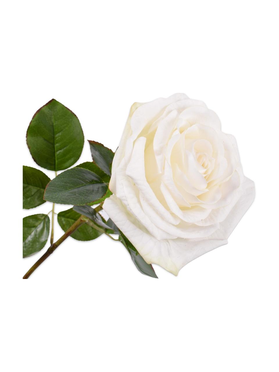 Kvetinová dekorácia- ruže, 2 ks, Plast, kovový drôt, Biela, D 68 cm