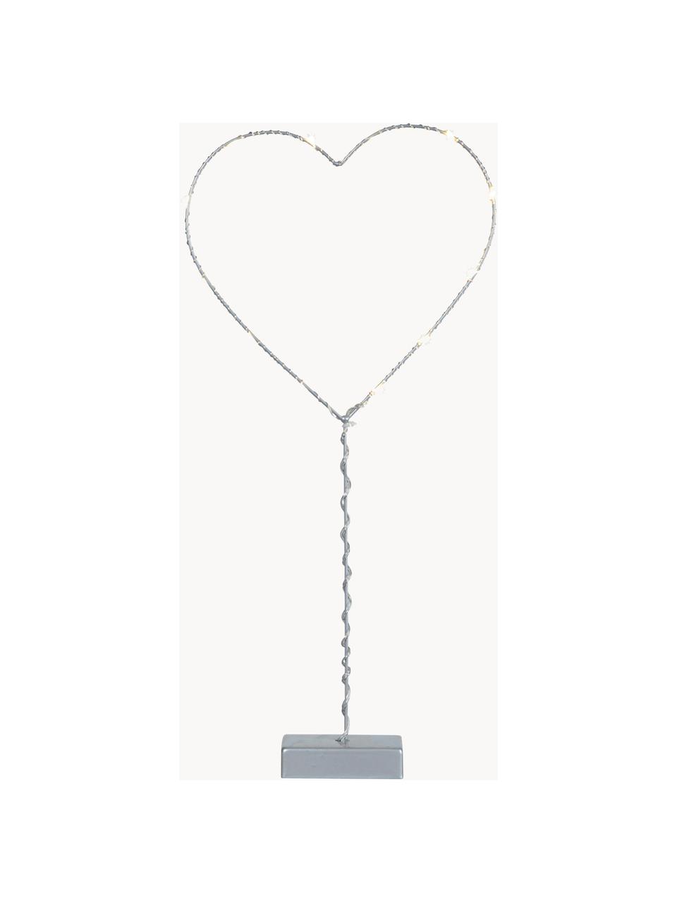 LED dekorace na baterie Heart, Šedá, Š 20 cm, V 43 cm