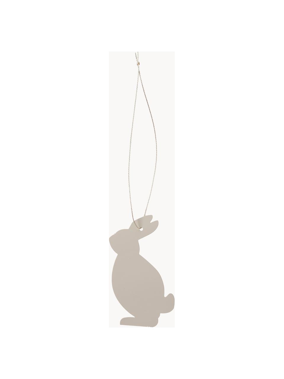 Oster-Dekoanhänger Hare, 4 Stück, Edelstahl, pulverbeschichtet, Greige, B 4 x H 6 cm