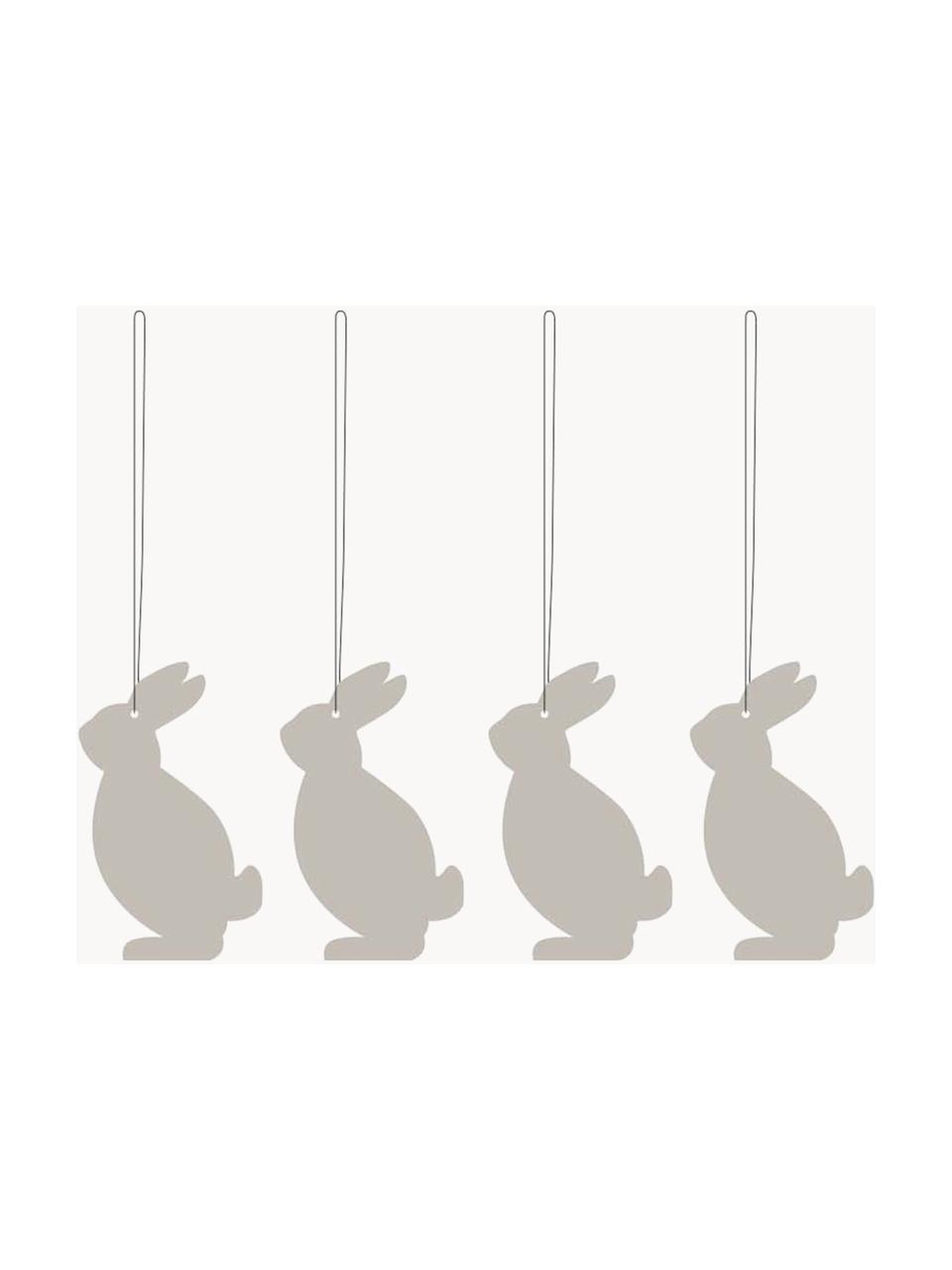 Adornos de Pascuas para colgar Hare, 4 uds., Acero inoxidable, pintura en polvo, Greige, An 4 x Al 6 cm