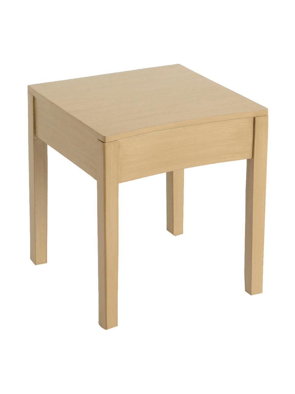 Mesa auxiliar Tonkin, Patas: madera de bayur, Tablero: madera con chapa de roble, Beige, An 40 x F 40 cm