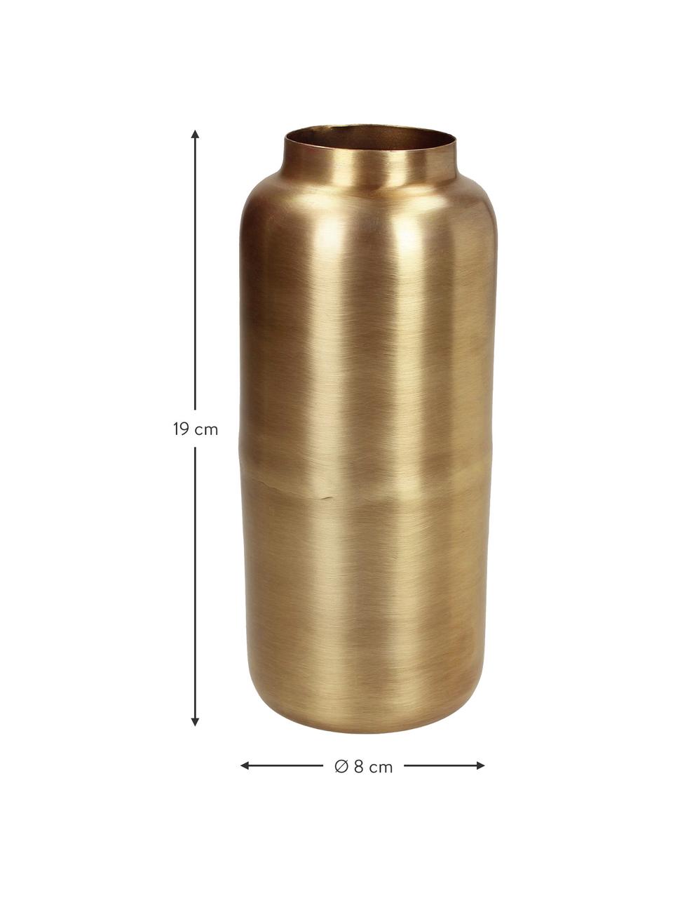 Wazon z metalu Simply, Metal powlekany, Odcienie mosiądzu, Ø 8 x W 19 cm