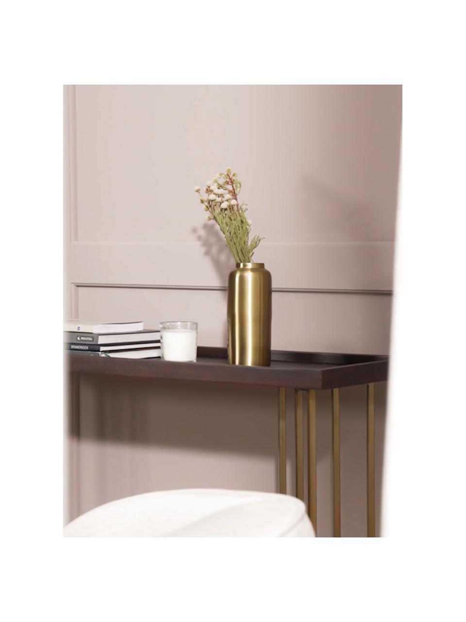 Vaso decorativo Simply, Metallo rivestito, Dorato, Ø 8 x Alt. 19 cm