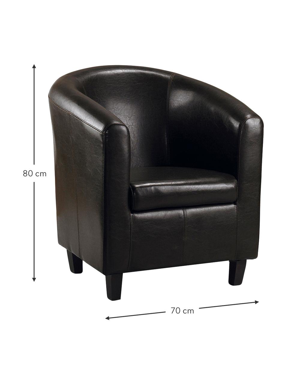 Sillón de polipiel Nero, Tapizado: poliuretano, Negro, An 70 x Al 80 cm