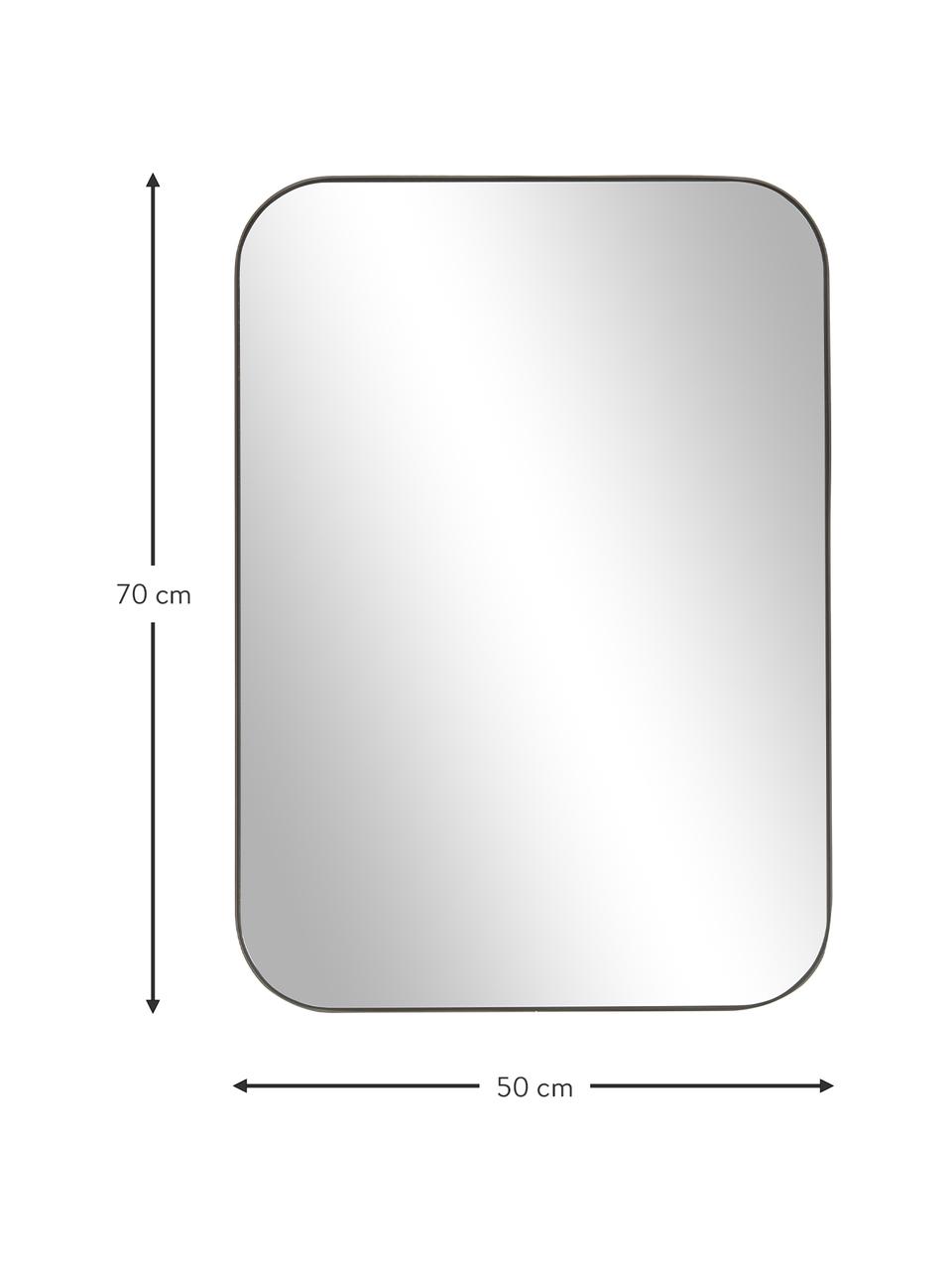 Nástěnné zrcadlo s kovovým rámem Lily, Černá, Š 50 cm, V 70 cm