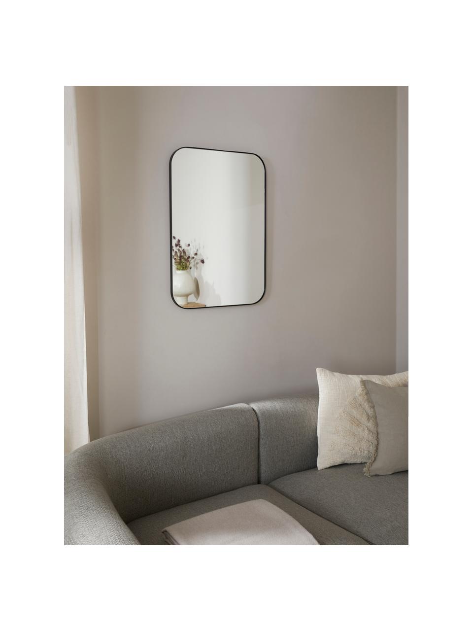 Lustro ścienne z metalową ramą Lily, Czarny, S 50 x W 70 cm