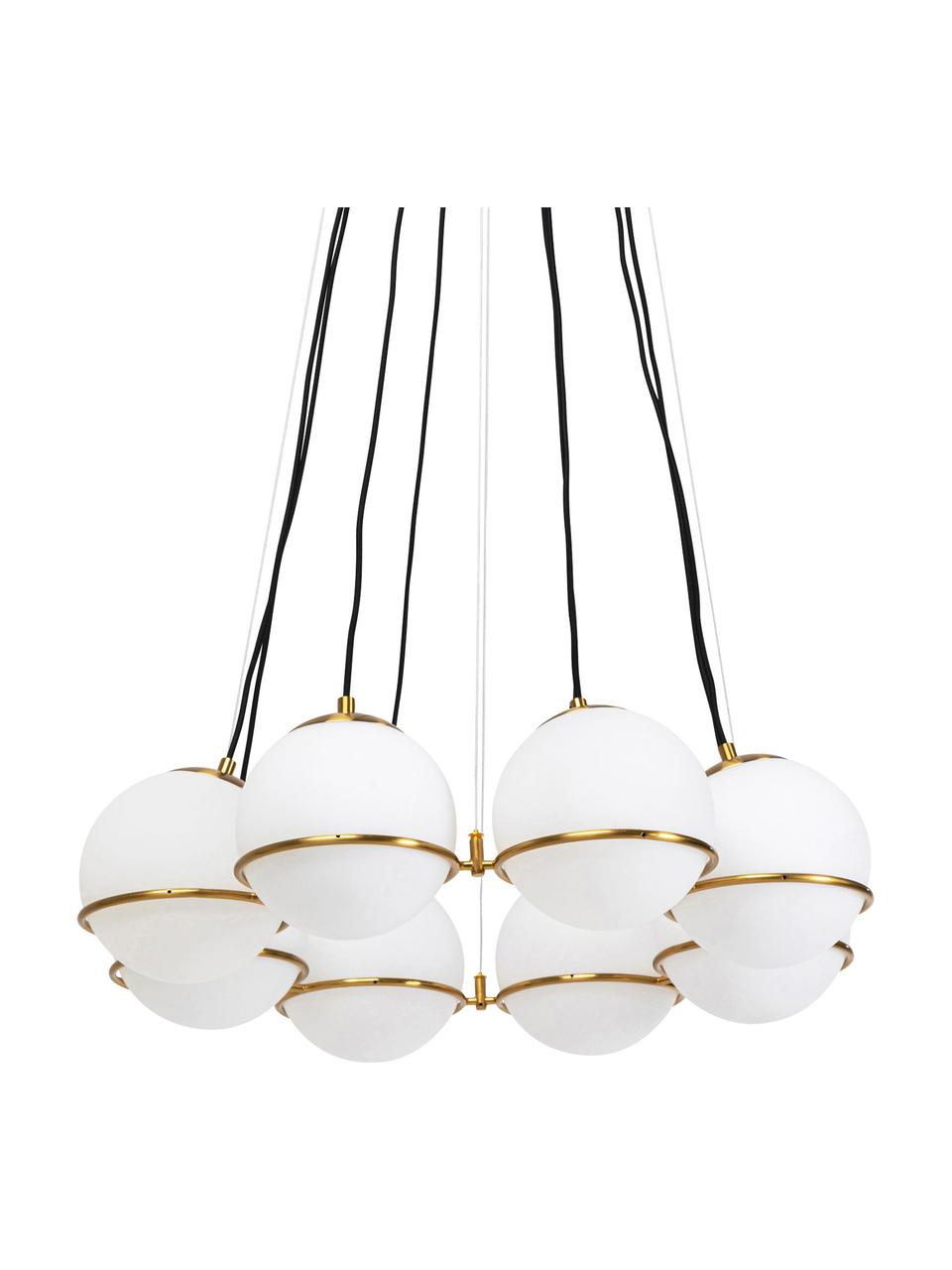 Grande suspension Globes, Blanc, couleur dorée, Ø 71 x haut. 130 cm
