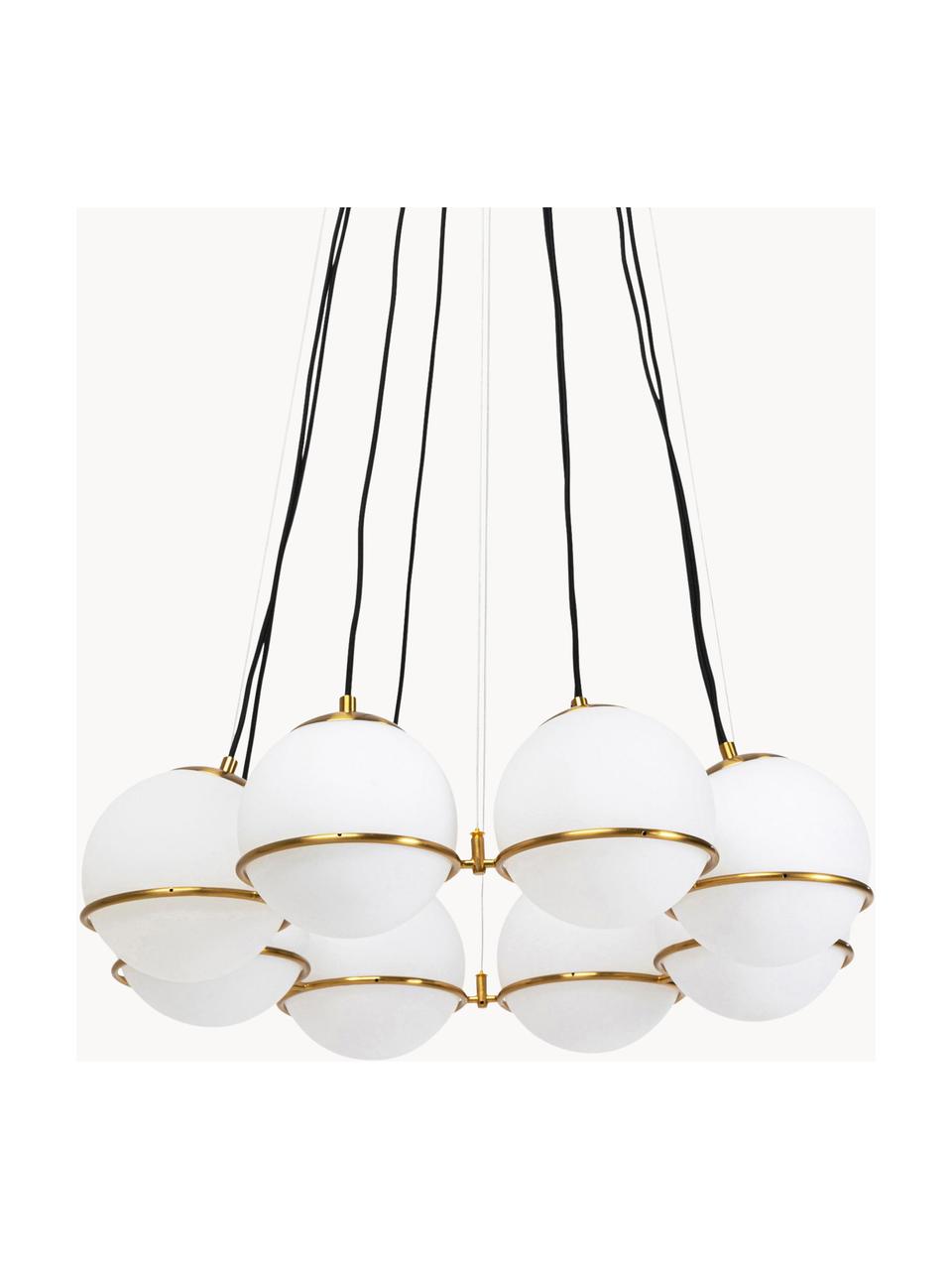 Veľká závesná lampa Globes, Biela, odtiene zlatej, Ø 71 x V 130 cm