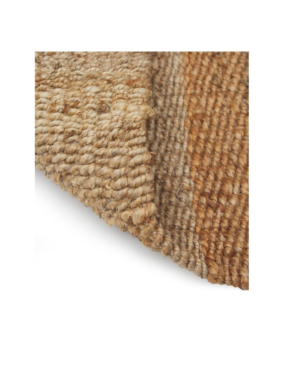 Handgemaakte juten deurmat Naturals met franjes, 100% jute, Beige, B 45 x L 75 cm