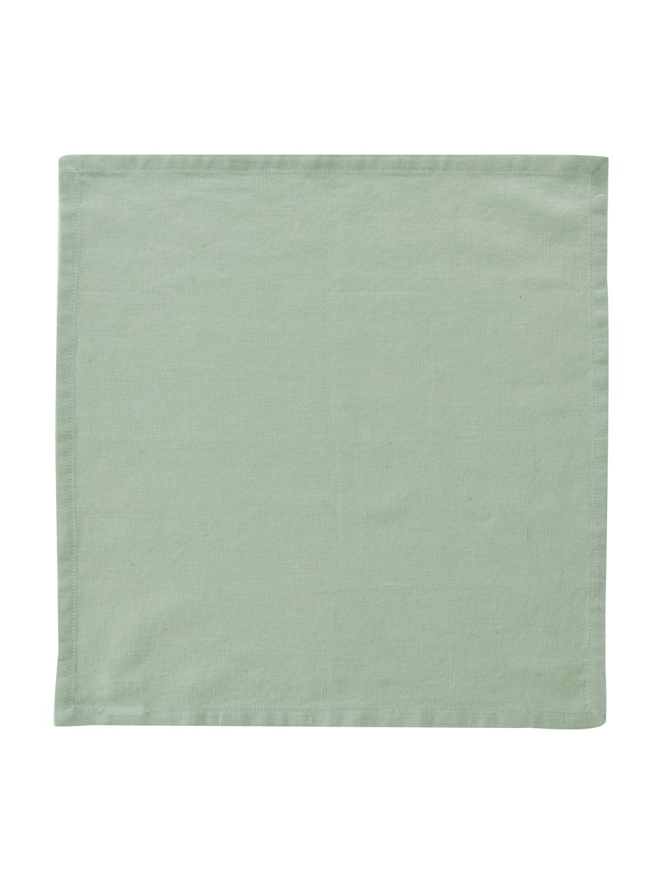 Servilletas de algodón Bimba, 4 uds., 85% algodón, 15% lino, Verde claro, An 40 x L 40 cm