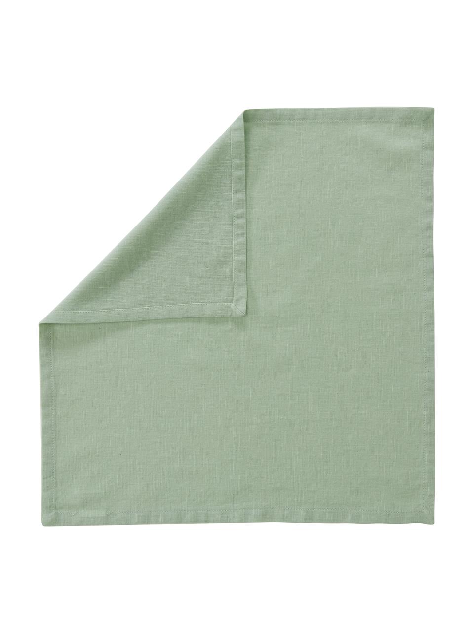 Bavlněné ubrousky Bimba, 4 ks, 85 % bavlna, 15 % len, Světle zelená, Š 40 cm, D 40 cm