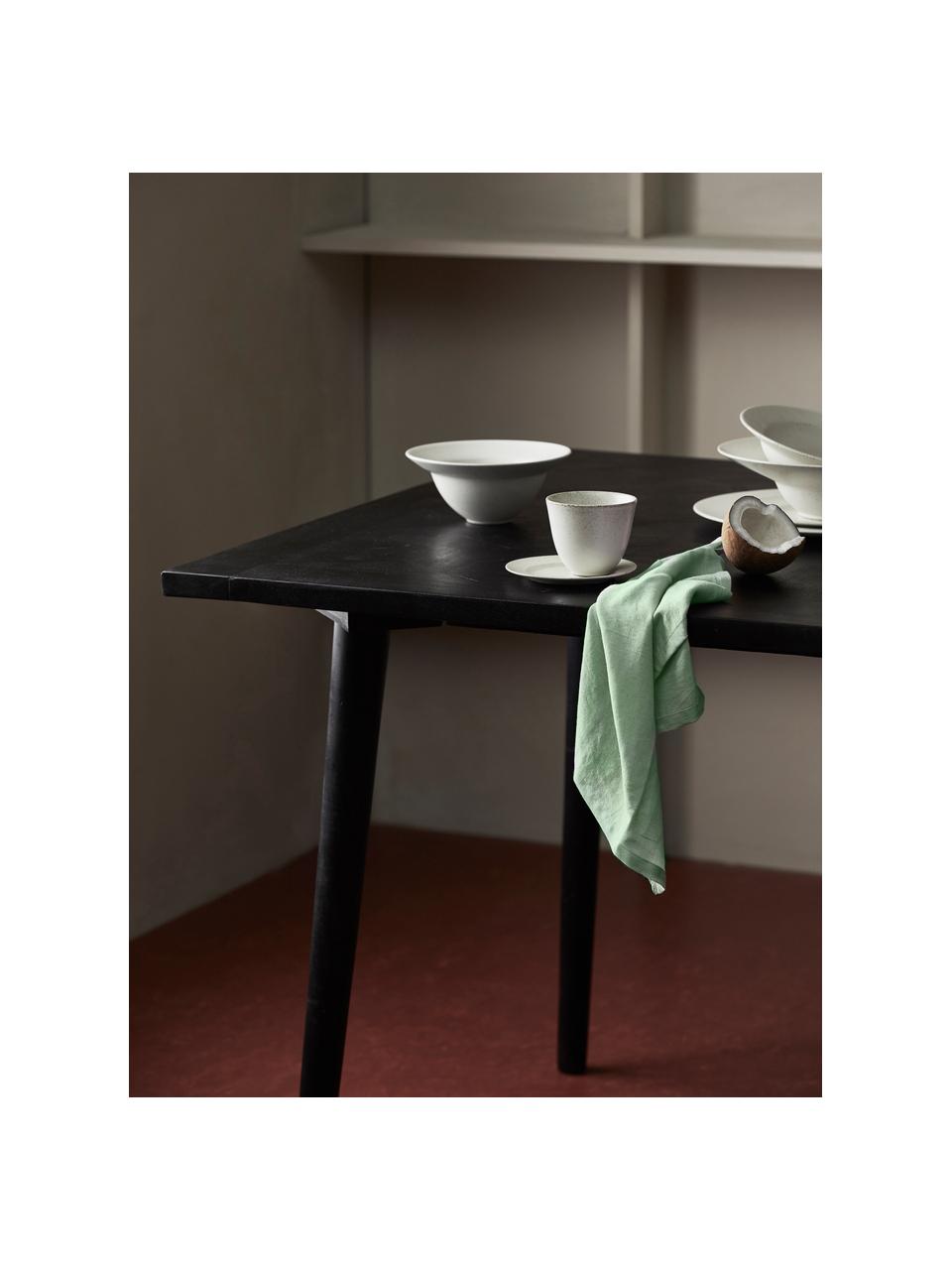 Serviette de table coton vert clair Bimba, 4 pièces, 85 % coton, 15 % lin, Vert clair, larg. 40 x long. 40 cm