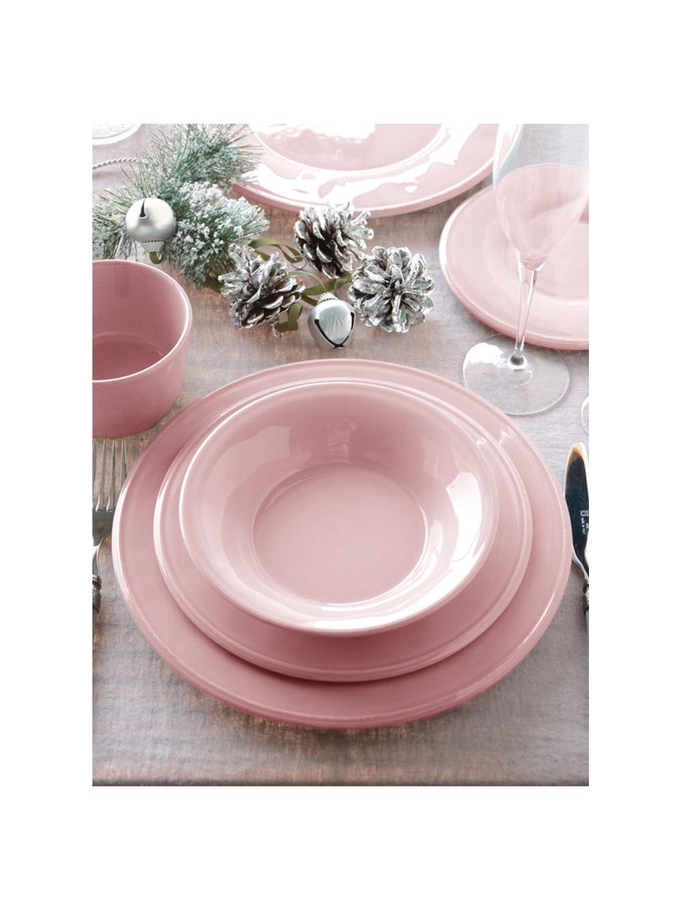 Platos postre Constance, 2 uds., estilo rústico, Gres, Rosa, Ø 24 cm