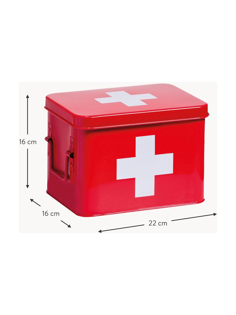 Skladovací box Medizina, Potažený kov, Červená, Š 23 cm, V 16 cm