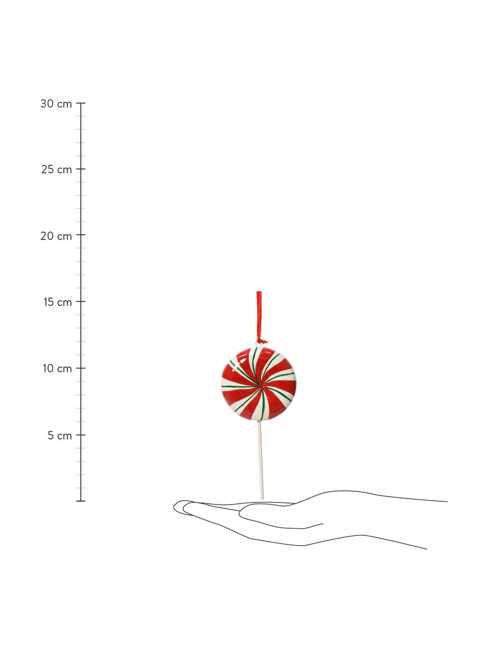 Sada vánočních ozdob Bonbons, 3 díly, Dolomit, Červená, fialová, bílá, Š 6 cm, V 12 cm