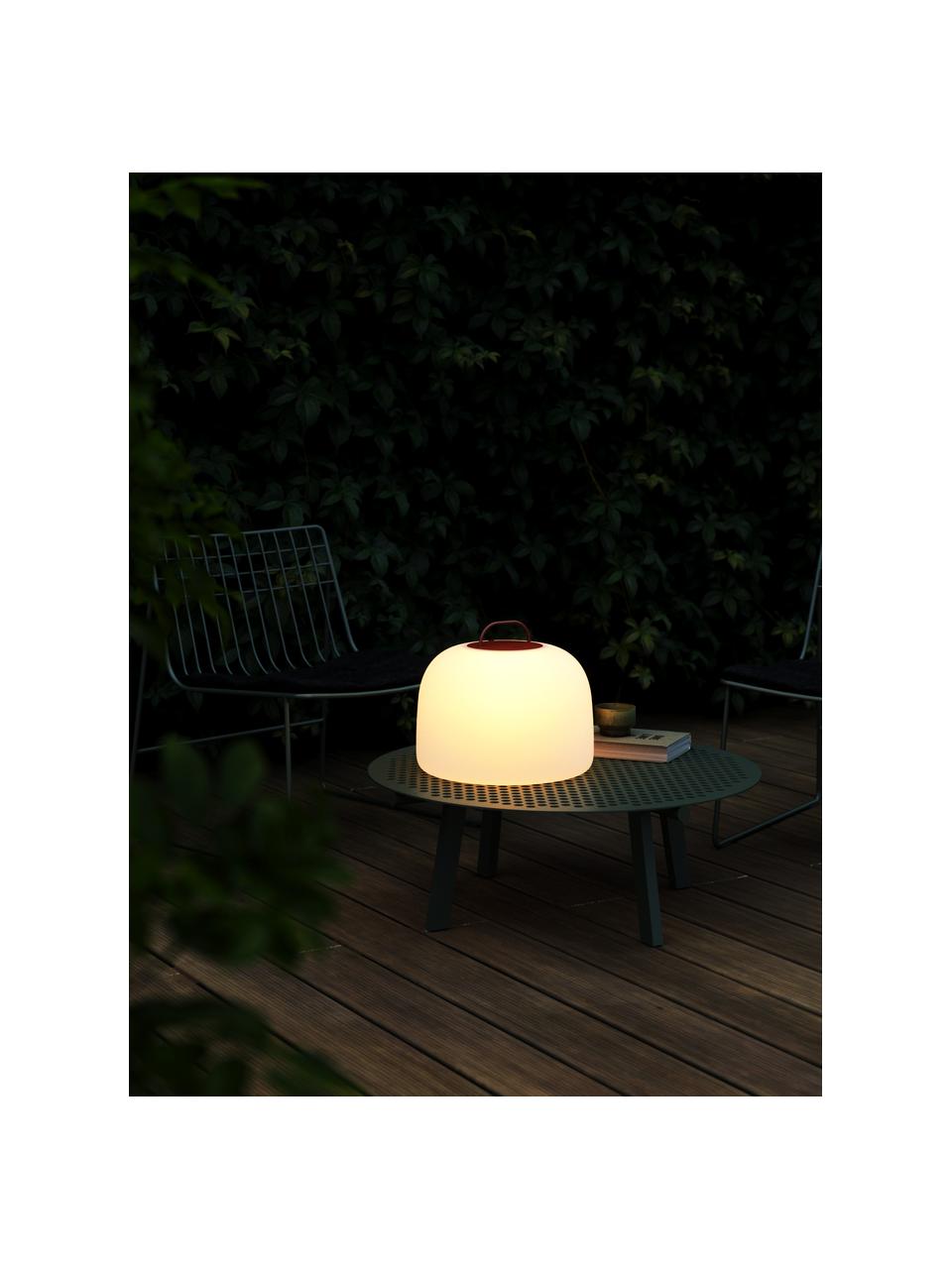 Lampe d'extérieur LED mobile à intensité variable Kettle, Blanc crème, rouge rouille, Ø 36 x haut. 31 cm