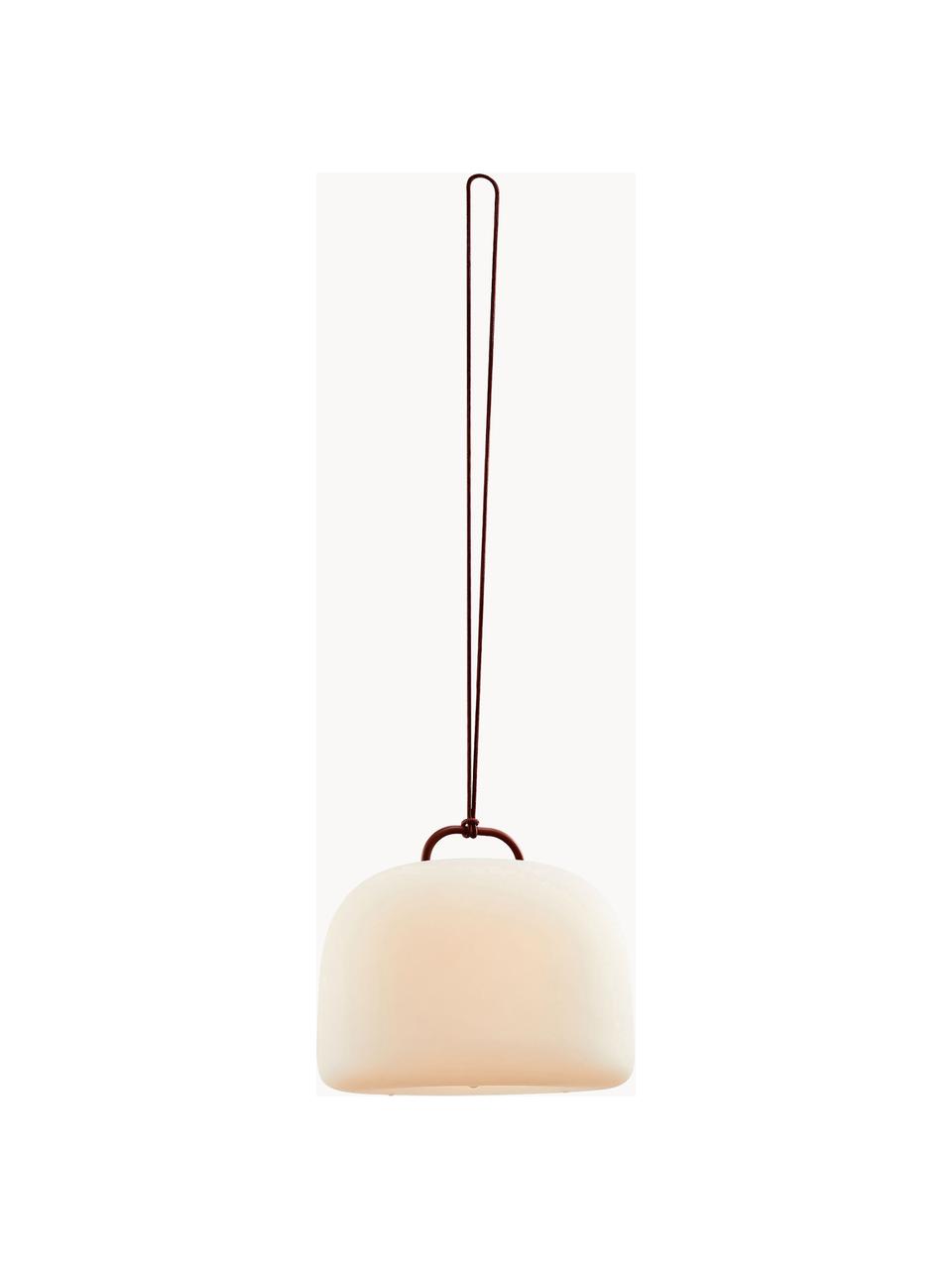 Mobiel outdoor LED hanglamp Kettle, dimbaar, Lamp: kunststof, Crèmewit, roodbruin, Ø 36 x H 31 cm