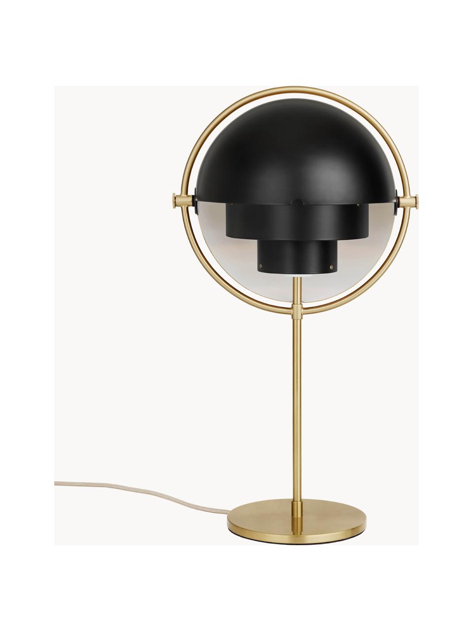 Veľká nastaviteľná stolová lampa Multi-Lite, Potiahnutý hliník, Čierna matná, odtiene zlatej matná, Ø 24 x V 50 cm