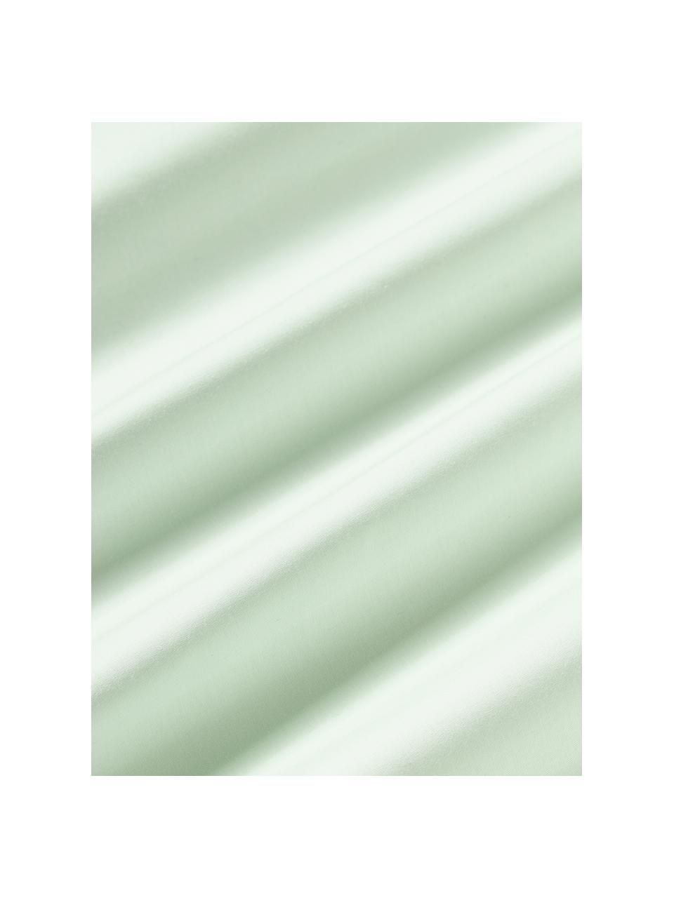 Taie d'oreiller en percale de coton avec passepoil Daria, Vert sauge, vert, larg. 50 x long. 70 cm