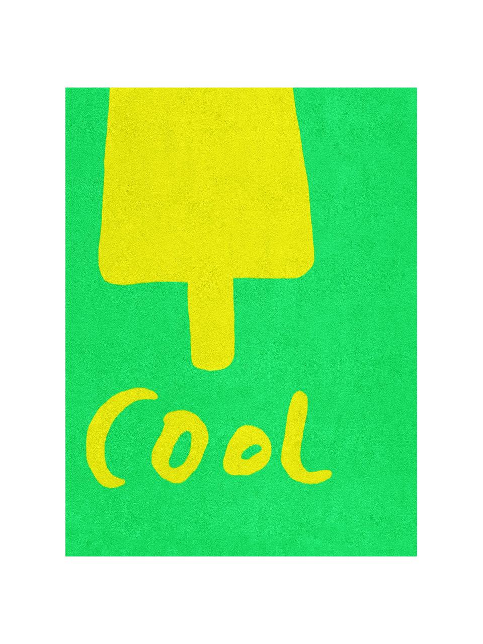 Serviette de plage design Popsicle, Vert, jaune, 100 x 180 cm