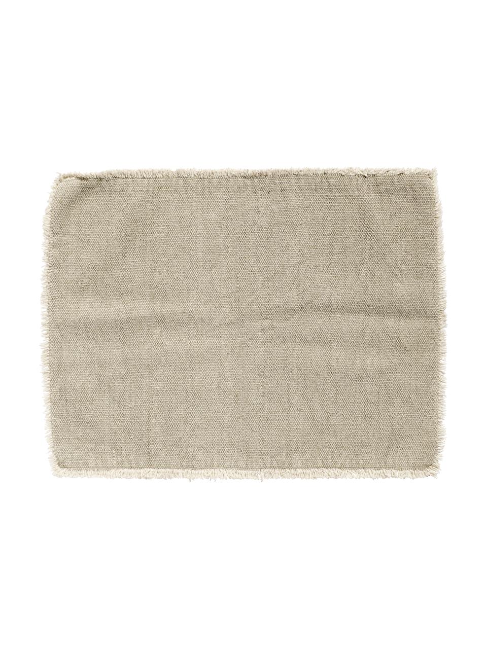 Podkładka z bawełny Edge, 6 szt., Mieszanka bawełny, efekt sprania, Beżowy, S 35 x D 48 cm