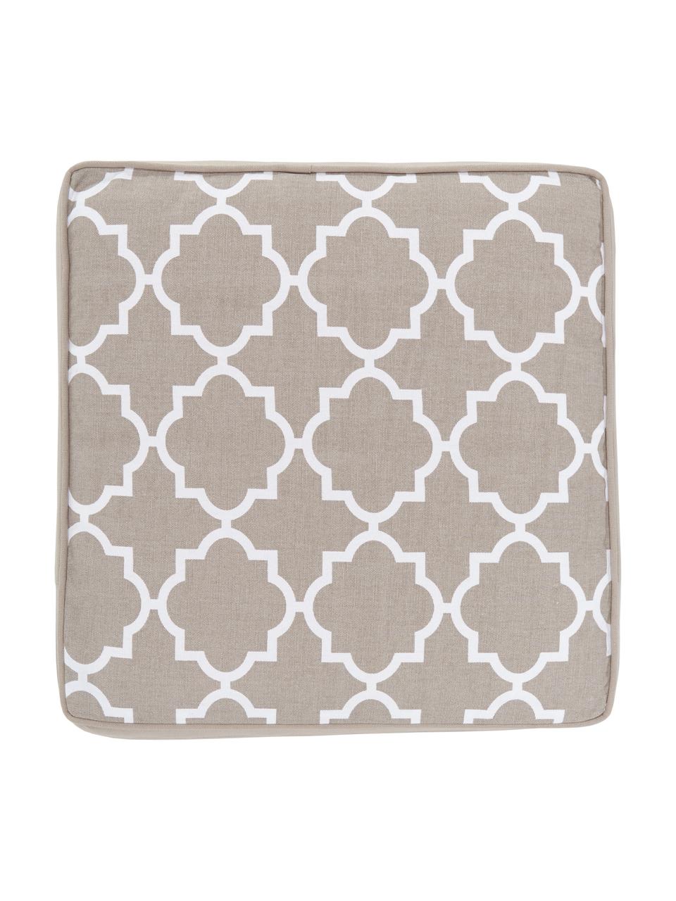 Cuscino sedia alto taupe/bianco Lana, Rivestimento: 100% cotone, Beige, Larg. 40 x Lung. 40 cm