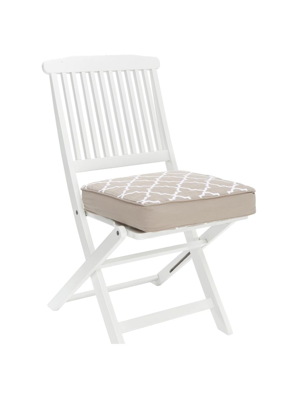 Cuscino sedia alto taupe/bianco Lana, Rivestimento: 100% cotone, Beige, Larg. 40 x Lung. 40 cm