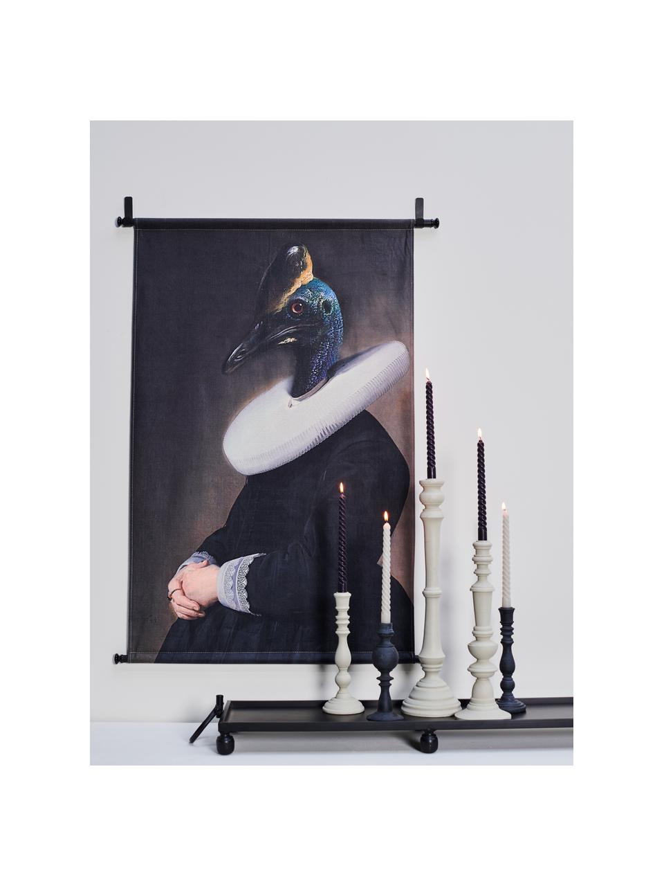 Velas candelabro Spiral, 4 uds., Cera, Gris claro, Ø 2,5 x Al 31 cm