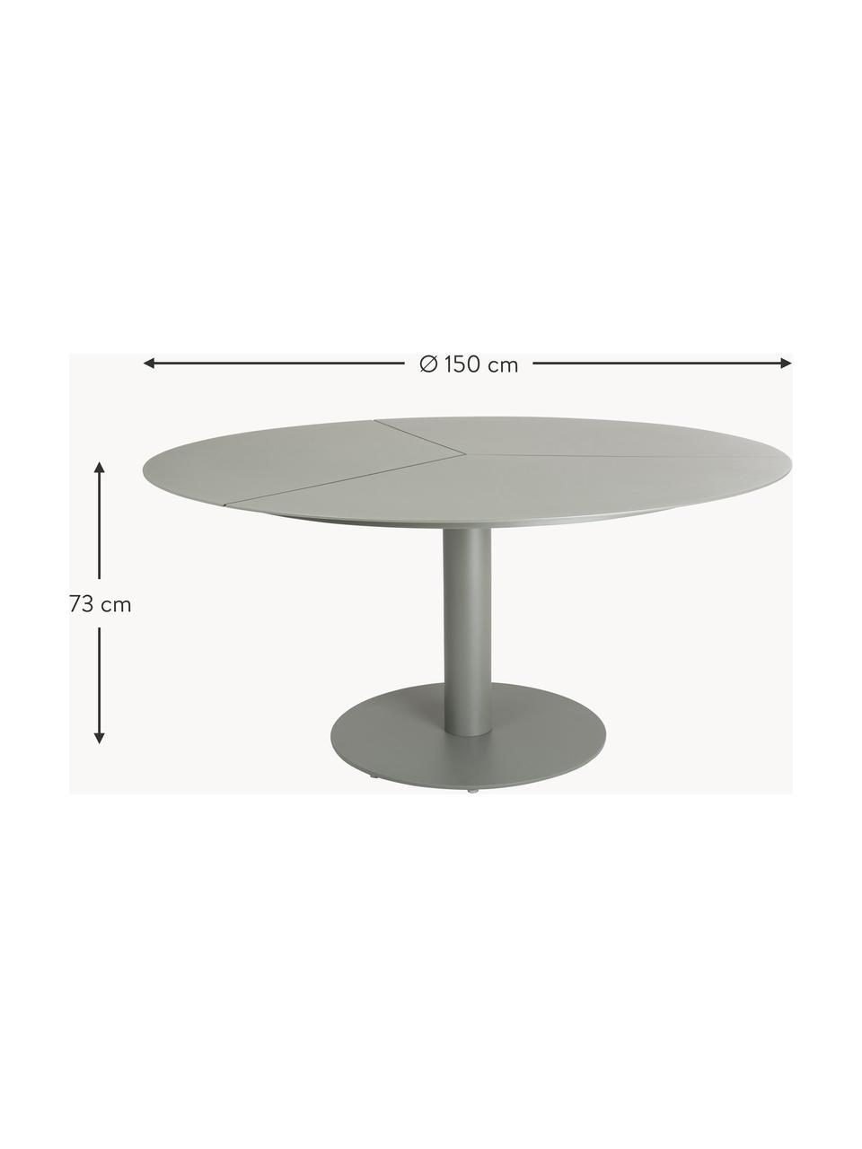 Table de jardin ronde Peace, Aluminium enduit, Vert sauge, Ø 150 cm