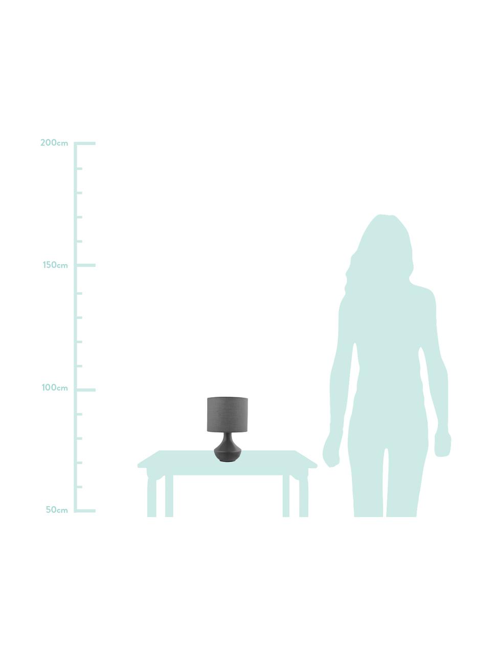 Lampada da tavolo Rosia, Paralume: poliestere, Base della lampada: metallo verniciato, Grigio, Ø 18 x Alt. 26 cm