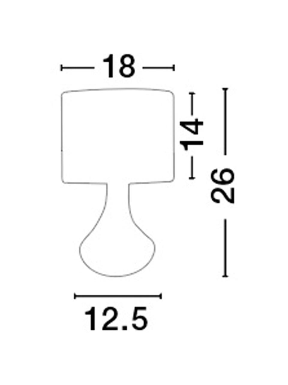 Tafellamp Rosia, Lampenkap: polyester, Lampvoet: gelakt metaal, Grijs, Ø 18 x H 26 cm