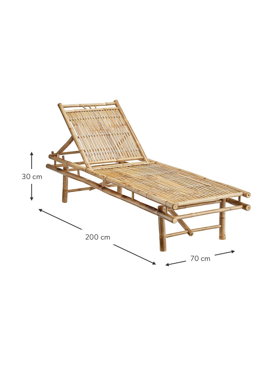 Bambusové záhradné ležadlo Mandisa, Bambus, prírodný, Svetlohnedá, Š 200 x V 30 cm
