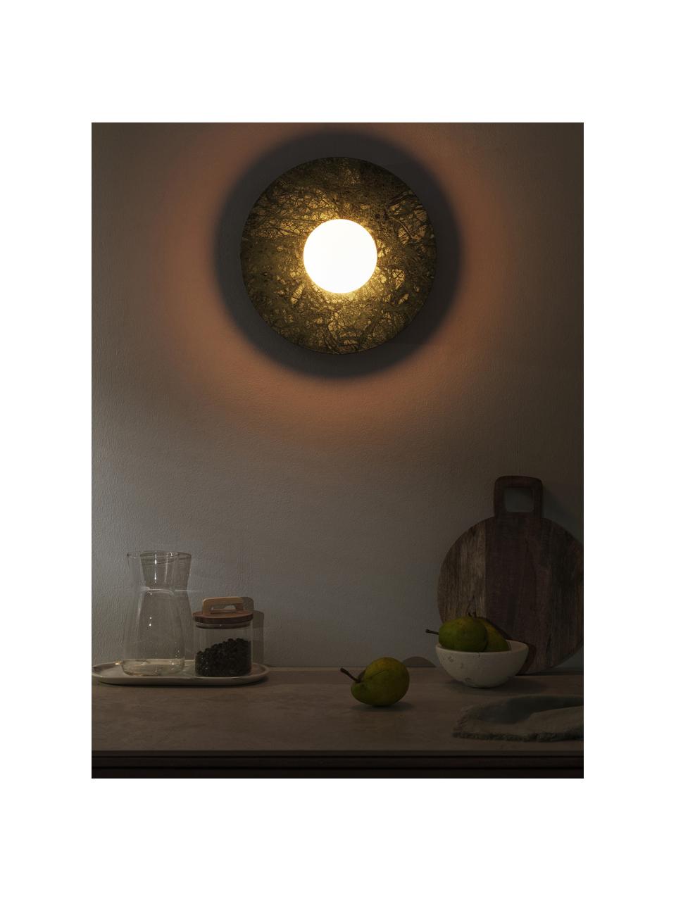 Grote hanglamp Linja, Lampenkap: opaalglas, Groen, gemarmerd, Ø 28 x H 16 cm