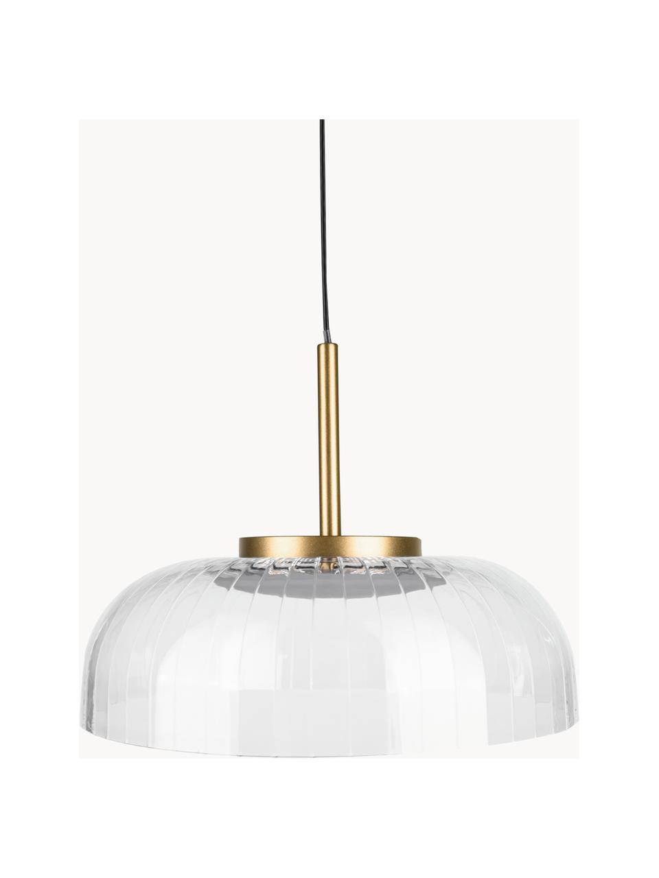 Suspension LED Vitrum, Transparent, doré, noir, Ø 20 x haut. 15 cm