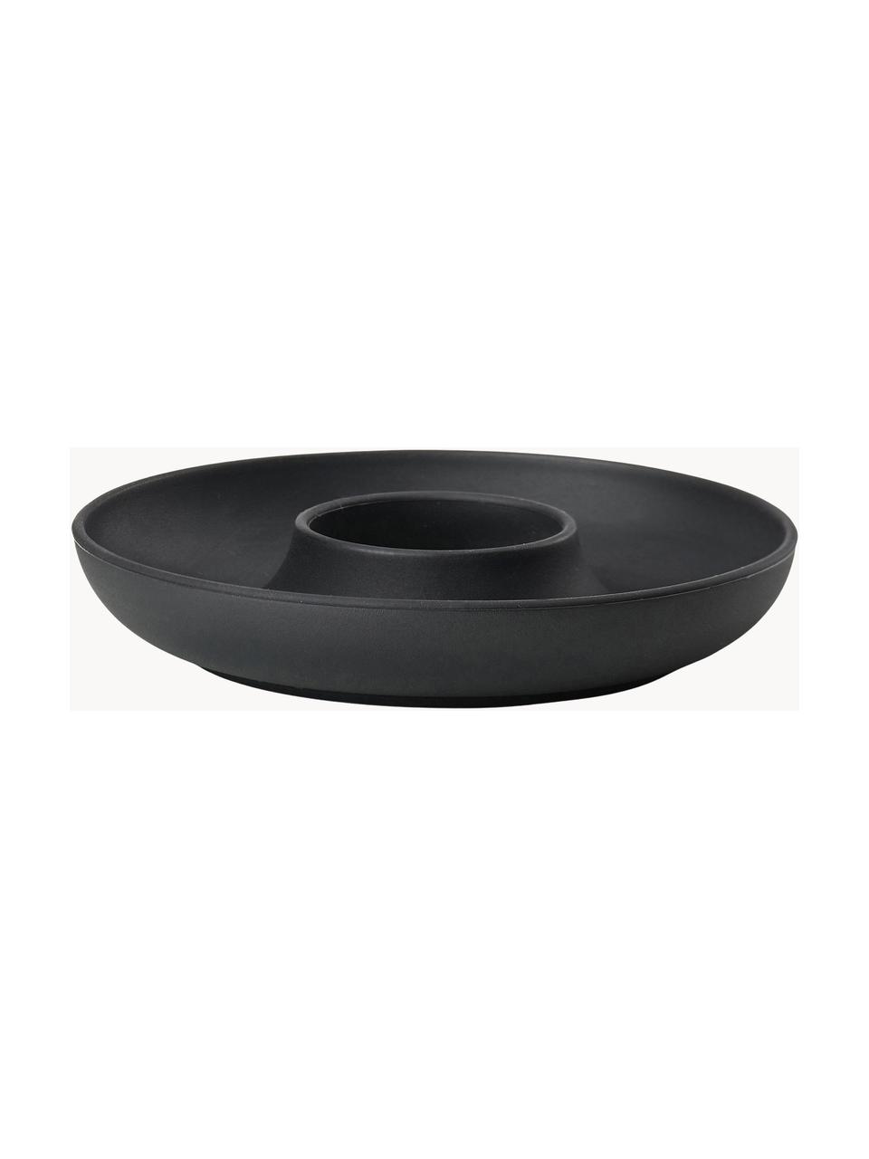 Eierbecher Henk, 4 Stück, Silikon, Metall, beschichtet, Schwarz, Ø 11 cm