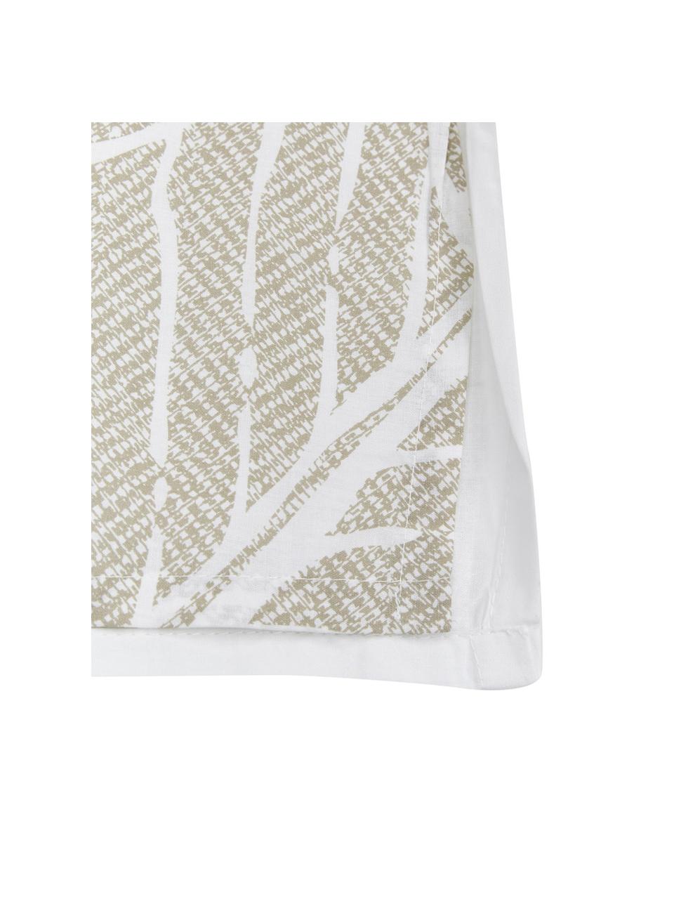 Bavlnená posteľná bielizeň Leaves & Trees, Béžová, biela, 135 x 200 cm + 1 vankúše 80 x 80 cm