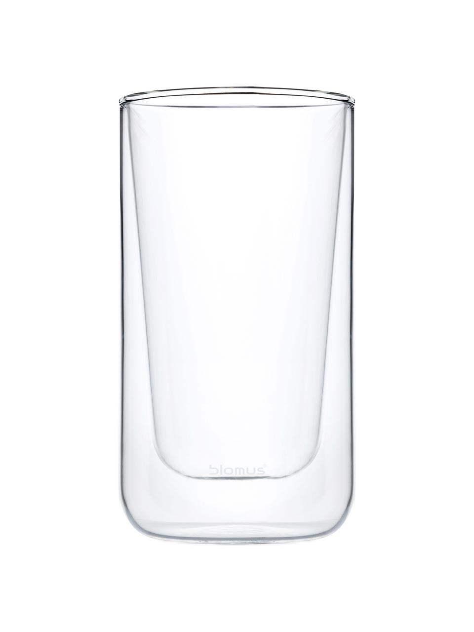 Szklanka z podwójną ścianką ze szkła Nero, 2 szt., Szkło, Transparentny, Ø 8 x W 14 cm, 320 ml