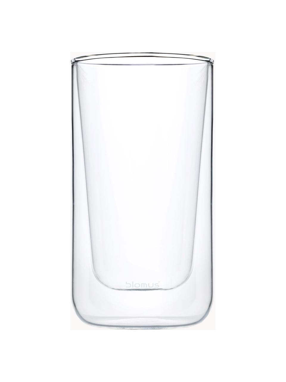Dubbelwandige koffieglazen Nero, 2 stuks, Glas, Transparant, Ø 8 x H 14 cm, 320 ml