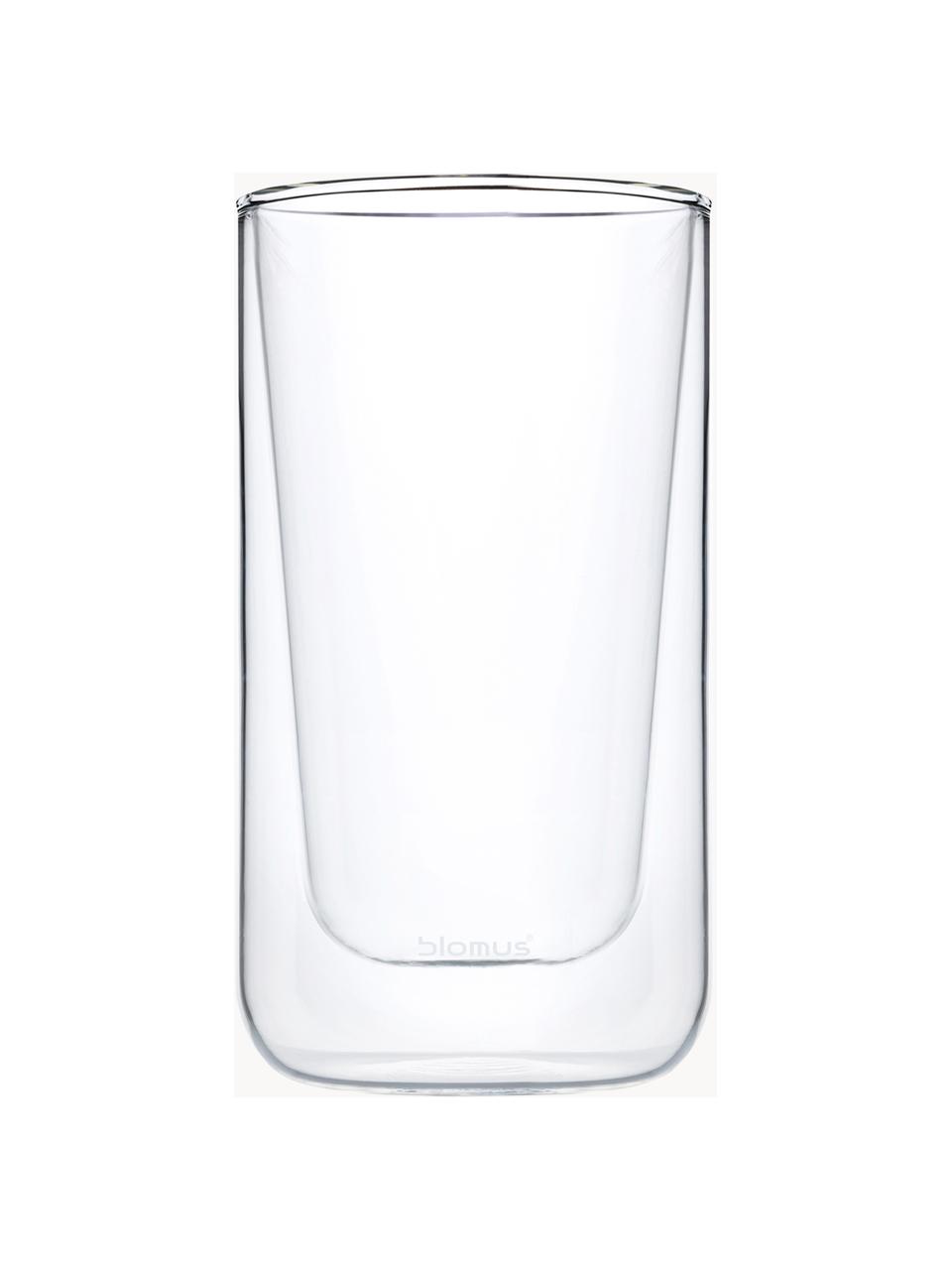 Szklanka z podwójną ścianką ze szkła Nero, 2 szt., Szkło, Transparentny, Ø 8 x W 14 cm, 320 ml