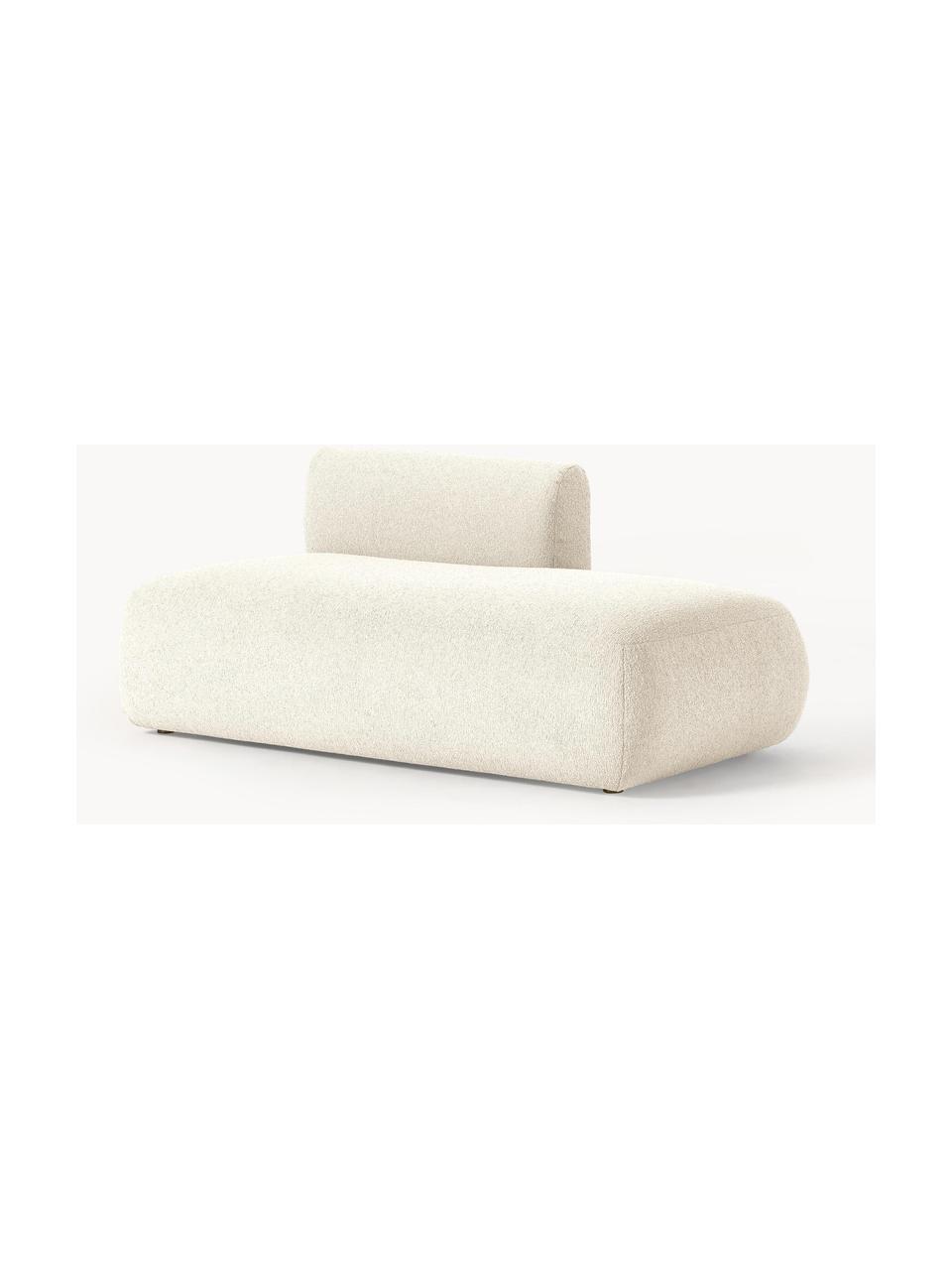 Diván modular en tejido bouclé Sofia, Tapizado: tejido bouclé (100% polié, Estructura: madera de abeto, tablero , Patas: plástico Este producto es, Bouclé blanco Off White, An 159 x F 103 cm, respaldo izquierdo